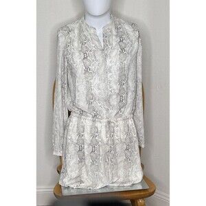 Hilary Radley Women's Long Sleeve Dress‎ Soft Snake Skin Print Size Small